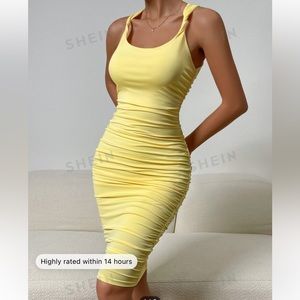 Yellow Ruched Dress